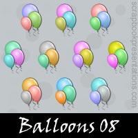 Free Balloons Embellishments, Scrapbook Downloads, Printables, Kit