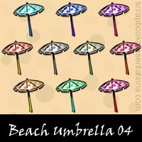 Free Beach Umbrella Embellishments, Scrapbook Downloads, Printables, Kit