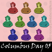 Free Columbus Day Embellishments, Scrapbook Downloads, Printables, Kit
