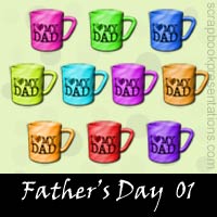 Free Father's Day Embellishments, Scrapbook Downloads, Printables, Kit