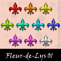 Free Fleur-de-Lys Embellishments, Scrapbook Downloads, Printables, Kit