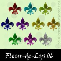 Free Fleur-de-Lys Embellishments, Scrapbook Downloads, Printables, Kit