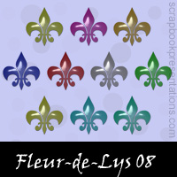 Free Fleur-de-Lys SnagIt Stamps, Scrapbooking Printables Download