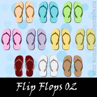 Free Flip Flops Embellishments, Scrapbook Downloads, Printables, Kit