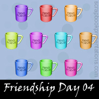 Free Friendship Day Embellishments, Scrapbook Downloads, Printables, Kit