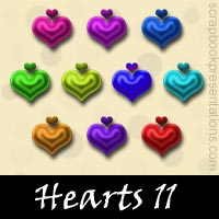 Free Hearts SnagIt Stamps, Scrapbooking Printables Download