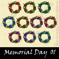 Free Memorial Day Embellishments, Scrapbook Downloads, Printables, Kit