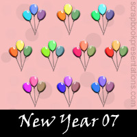 Free New Year Embellishments, Scrapbook Downloads, Printables, Kit