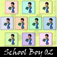 Free School Boy SnagIt Stamps, Scrapbooking Printables Download