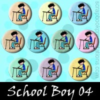 Free School Boy SnagIt Stamps, Scrapbooking Printables Download