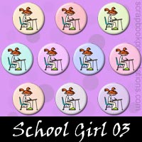Free School Girl Embellishments, Scrapbook Downloads, Printables, Kit
