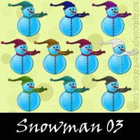 Free Snowman SnagIt Stamps, Scrapbooking Printables Download