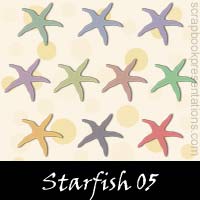 Free Starfish Embellishments, Scrapbook Downloads, Printables, Kit