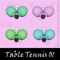 Free Table Tennis Embellishments, Scrapbook Downloads, Printables, Kit