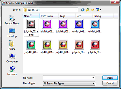 Choose Stamps To Add